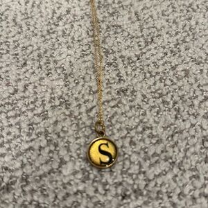 S pendant necklace chain approximately 8 inches